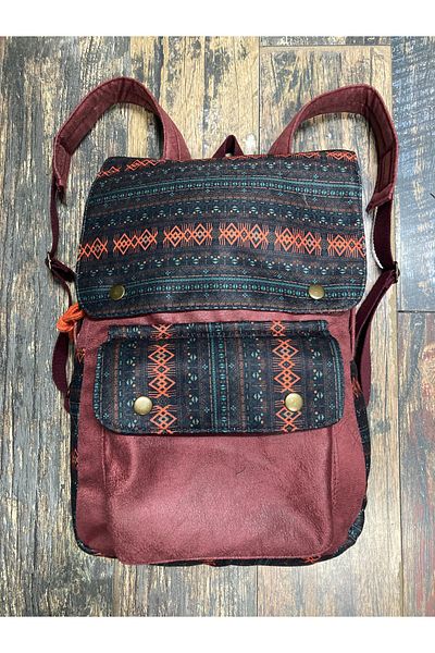 Street Bag Ethnic Authentic Bohemian Pattern Backpack with Cover Daily Travel Camping Use