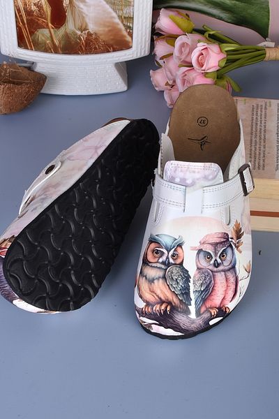 DOGİYE 8041 Papuci Sabo imprimați cu model bufnițe