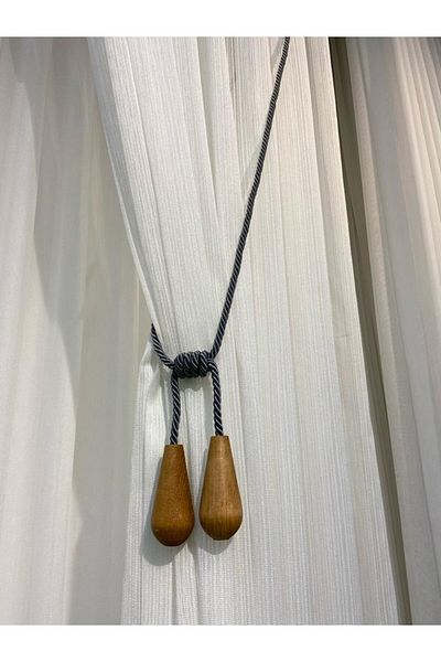 Akcan Anthracite Color Oak Wooden Drop Long Braçol