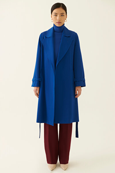 Perspective Anderson Regular Fit Men's Collar Below Knee Parliament Color Women's Trench Coat