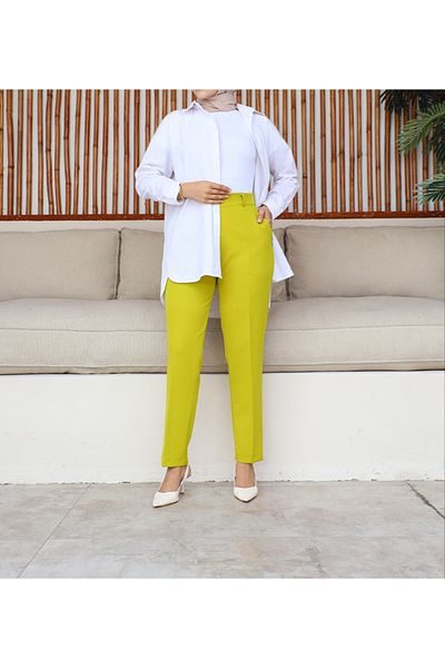 DEVRAN Pistachio Green Large Size Pocket Classic Trousers