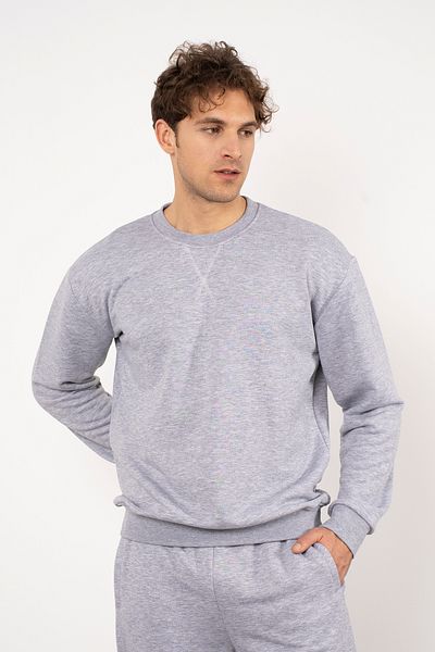 PAKONN Gray Men's Regular/normal Cut Cotton Basic Sweatshirt