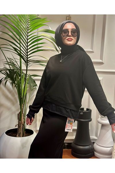 BEBE PLUS Hanorac negru - Design elegant și confortabil
