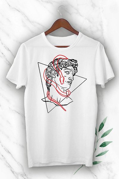 Pisa Art Μπλουζάκι Unisex με στάμπα με λευκό γλυπτό