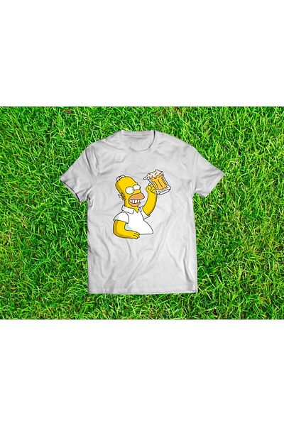 Pisa Art Λευκό μπλουζάκι με στάμπα Homer