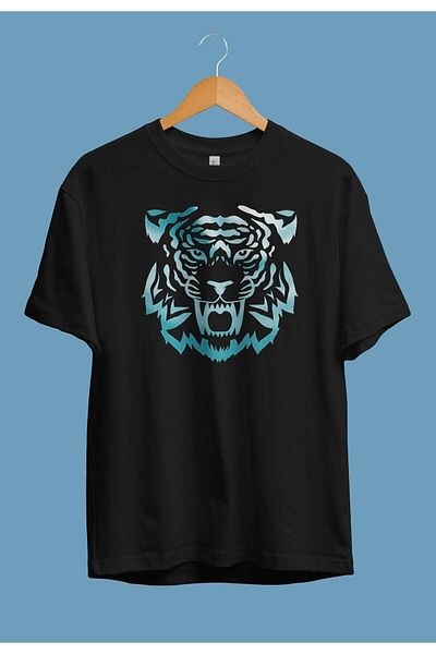 Pisa Art Μπλουζάκι Unisex με στάμπα μεγάλου μεγέθους Tiger Neon Forest Animal Design