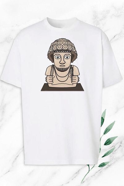 Pisa Art Oversize Mythology Πρώτος Βιχτινός Βασιλιάς με στάμπα λευκό μπλουζάκι