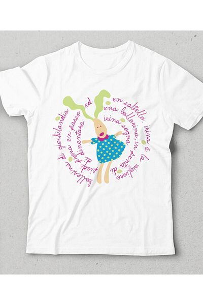 Pisa Art Tricou alb balerină pentru copii