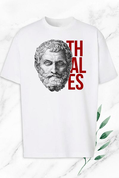 Pisa Art Μυθολογία Το πρώτο των επτά σοφών Μαθηματικός Θάλης Μπλουζάκι με στάμπα