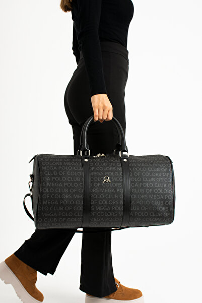 MEGA ÇANTA kadın monogram baskılı silindir valiz hostez seyahatçantası