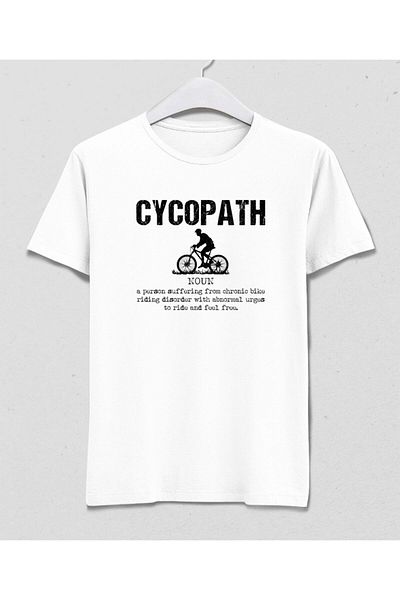 Pisa Art Ανδρικό λευκό μπλουζάκι Cycopath