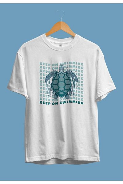 Pisa Art Μπλουζάκι Unisex με στάμπα με σχέδιο Oversize Karetta Karetta Doga Sea Live