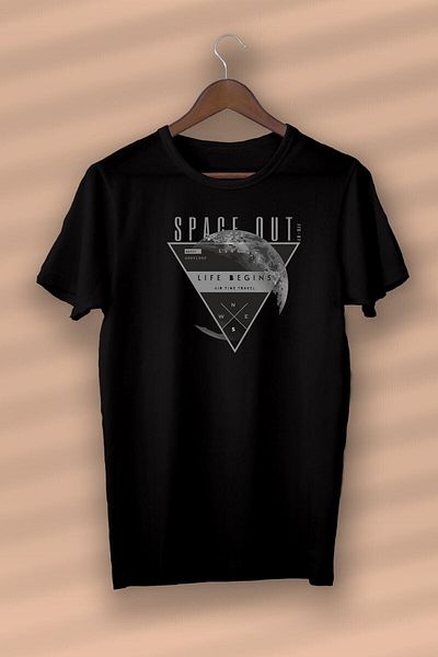 Pisa Art Space Out Printed Organic Cotton Black Unisex - Γυναικεία - Ανδρικά - T-shirt
