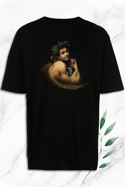 Pisa Art Unisex Oversize Baroque Art Painter Caravaggio Τυπωμένο μαύρο μπλουζάκι