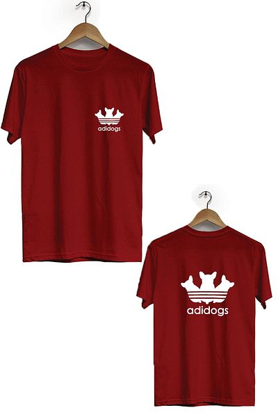 Pisa Art Tricou cu mânecă scurtă cu decolteu imprimat Adidogs față spate Bll3592