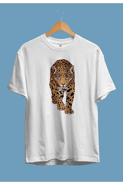 Pisa Art Μπλουζάκι Unisex με στάμπα Leopard Design Oversize