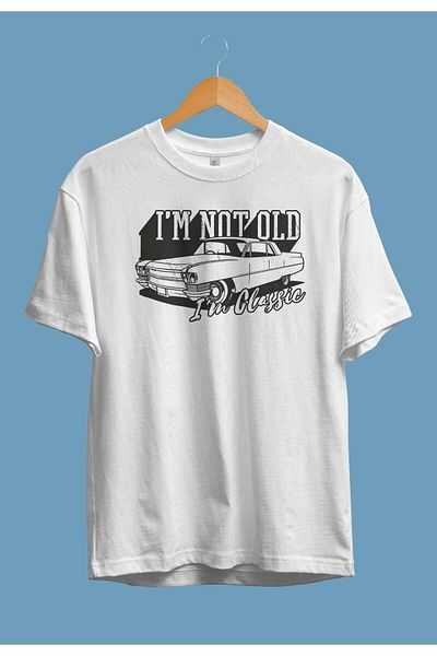 Pisa Art Μπλουζάκι Unisex με τυπωμένο σχέδιο κλασικού αυτοκινήτου υπερμεγέθη, όχι παλιό