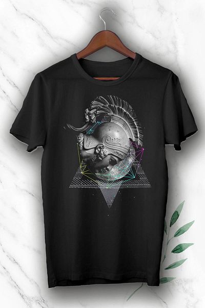 Pisa Art Μαύρο μπλουζάκι Unisex - Μυθολογία Warrior Sculpture Printed