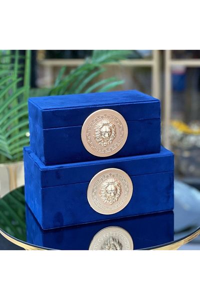 PELLE DESİGN 2 Pieces Suede Box Decorative