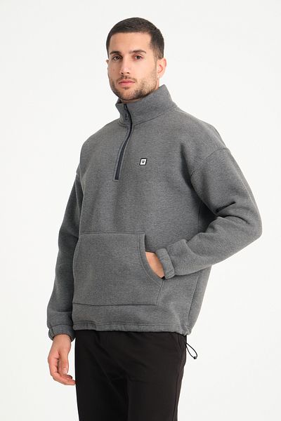 Whitefin COMFY FIT ZIPPERED SWEATSHIRT MELANGE
