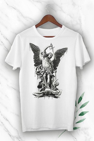 Pisa Art Λευκό μπλουζάκι Unisex με τυπωμένο γλυπτό Mythology Trend