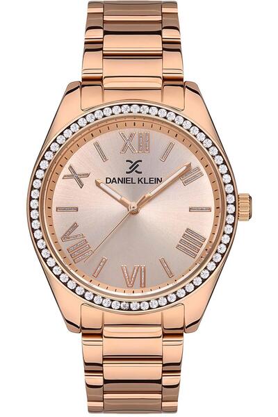 Daniel Klein Kadın Kol Saati Rose Gold Taşlı DKE.1.10478.6 Çelik Kordon