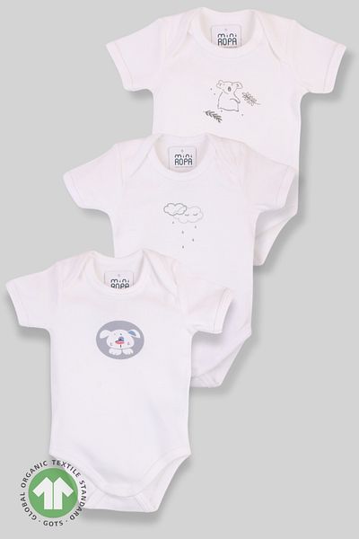 Mini Ropa Organic Cotton Baby Body 3-Piece Cloud Koala with Dog