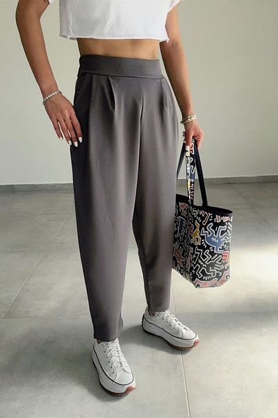 lady special Women's Anthracite Harem Model Lycra Balloon Trousers