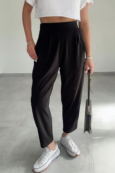 lady special Women's Black Harem Model Lycra Balloon Trousers