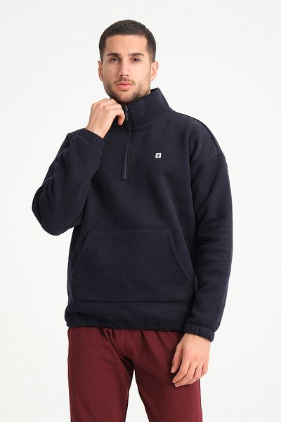 Whitefin COMFY FIT ZIPPERED SWEATSHIRT NAVY BLUE
