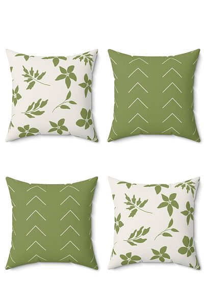 FUS BLUE Modern Design 4-Piece Cushion Cover Set