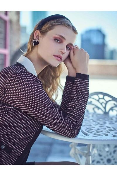 Koton Crop Cardigan Knitted U-Neck Buttoned Pocket Detailed 4wak90339ht Pink