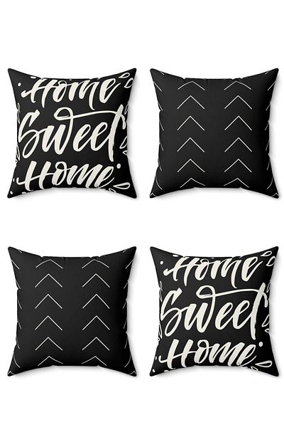 FUS BLUE Modern Design 4-Piece Cushion Cover Set