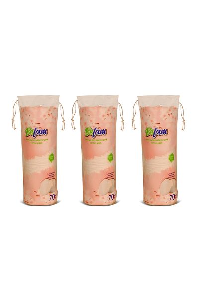 Betam Makeup Remover Cotton 70pcs x 3 Pack