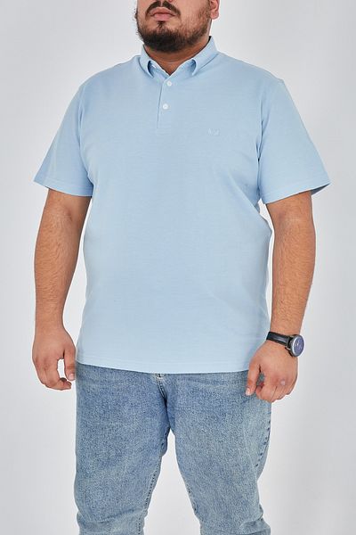 Sporting Men's Light Blue Super Battalion Embroidered Shirt Collar Pique T-shirt