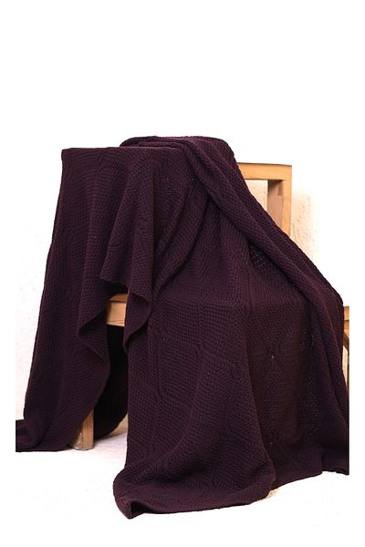 RTD&VLD Plum Geometric Pattern Knitwear TV Blanket Sofa Shawl