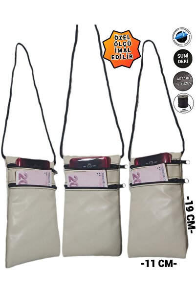 SEVBAGS Suni Deri Asker Umre Hac Su Geçirmez Telefon Ve Para Boyun Cüzdanı Günlük Kullanıma Uygun