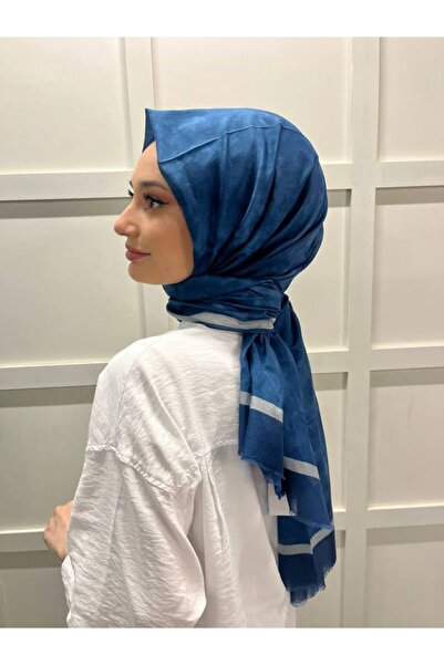 Aker Ipek Koton (PAMUKLU) Yaz Serinliği Şal Etol 7208777 Koyu Indigo