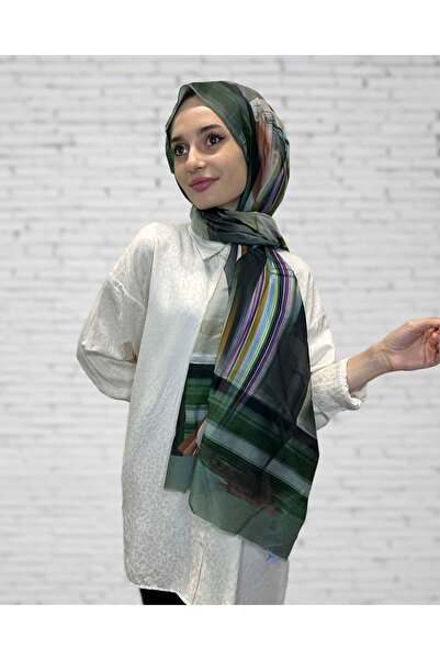 Aker Ipek Koton (PAMUKLU) Yaz Serinliği Şal Etol 8518777 Yeşil