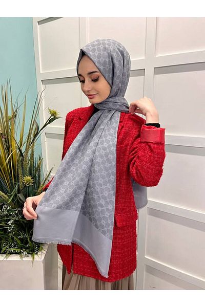 Aker Σάλι Elegance Monogram 1090100   Γκρι