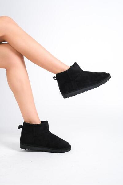 SBronze İçi Tüylü Kadın/Kız Wendy Siyah Ultra Mini Bot