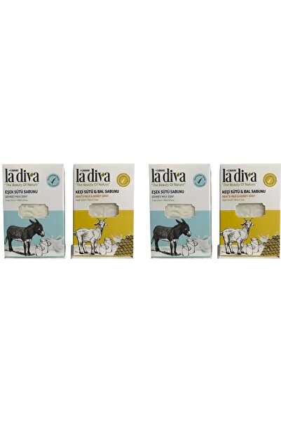 La Diva صابون حليب الحمار وحليب الماعز صابون العسل 100 جرام 2X 2 قطعة
