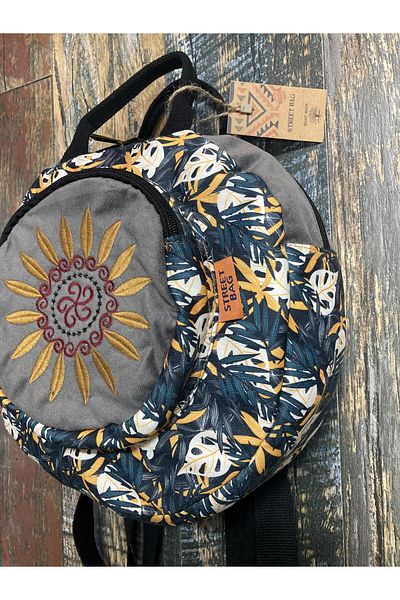 Street Bag Fargin Ethnic Αυθεντικό Στρογγυλό Σακίδιο Πλάτης Bohemian Καθημερινό Ταξιδιωτικό Σακίδιο