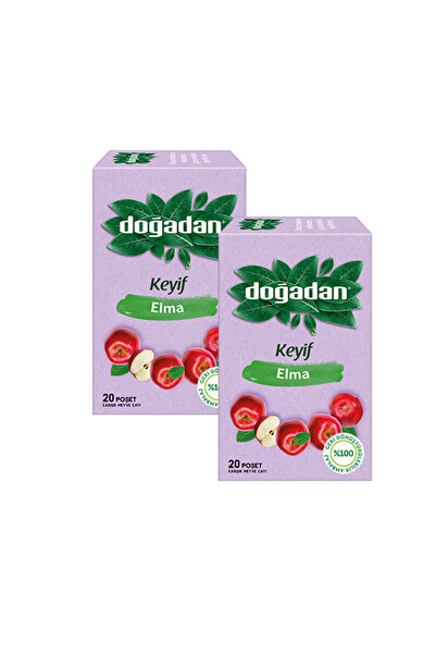 Doğadan شاي التفاح والفواكه المشكلة - 20 كيسًا، قطعتان
