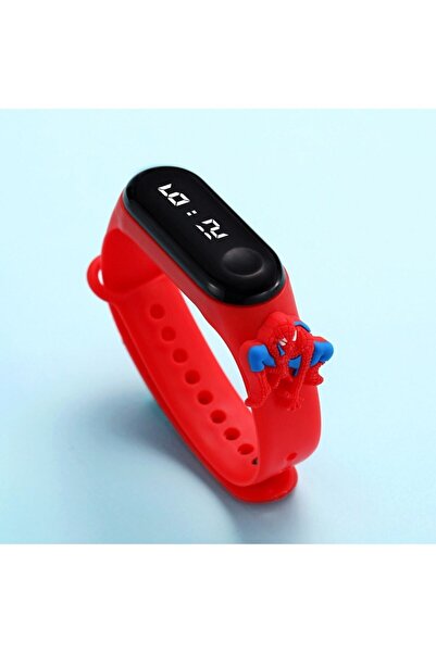 bi dünya saat aksesuar Spiderman Fiğürlü Dijital Çocuk Saati Akıllı Saat Deği...