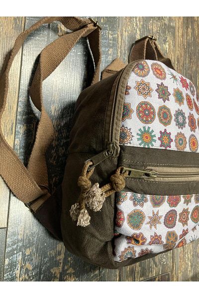 Street Bag Ethnic Vintage Small Backpack Daily Travel Use