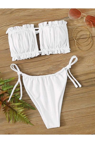 ZEKAS FASHION Gathered Comfortable Bikini Set