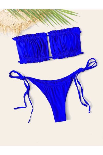 ZEKAS FASHION Gathered Comfortable Bikini Set