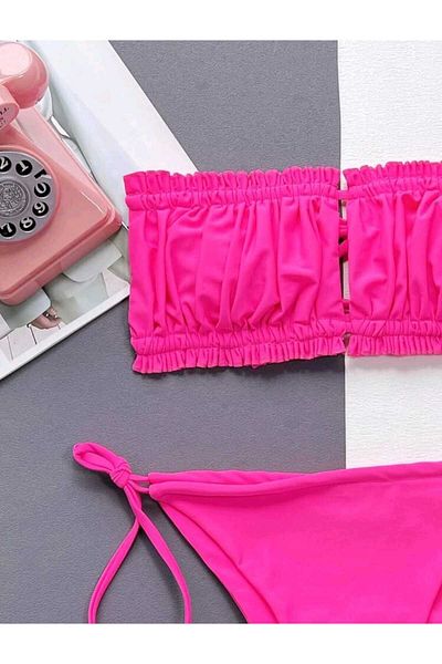 ZEKAS FASHION Gathered Comfortable Bikini Set