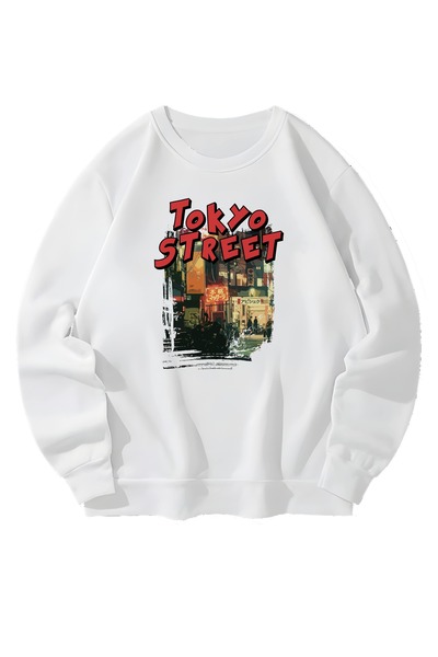 MAGORS Λευκό φούτερ Unisex με σχέδιο Tokyo Street